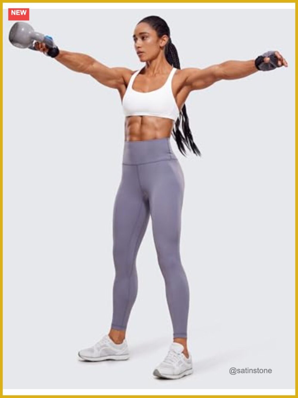 Naked Feeling Criss Cross Sports Bra - Strappy Back Padded Medium Support - Picture 2 of 5